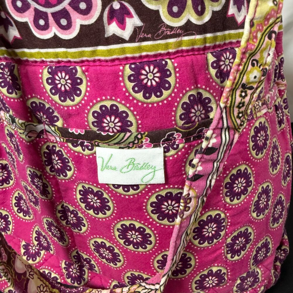 Vera Bradley Quilted Tote Bag Pink Purple Floral + Matching Wristlet Set - Picture 2 of 12